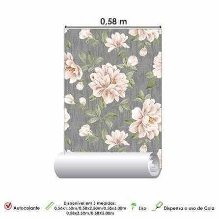Papel de Parede Adesivo Flores Românticas 579895 - Papel na Parede