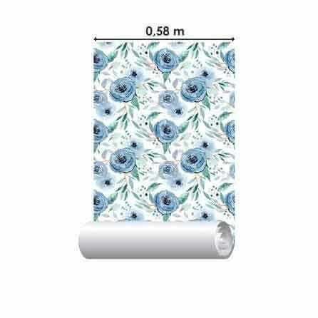 Papel de Parede Adesivo Flores Rosas N759 - Papel na Parede