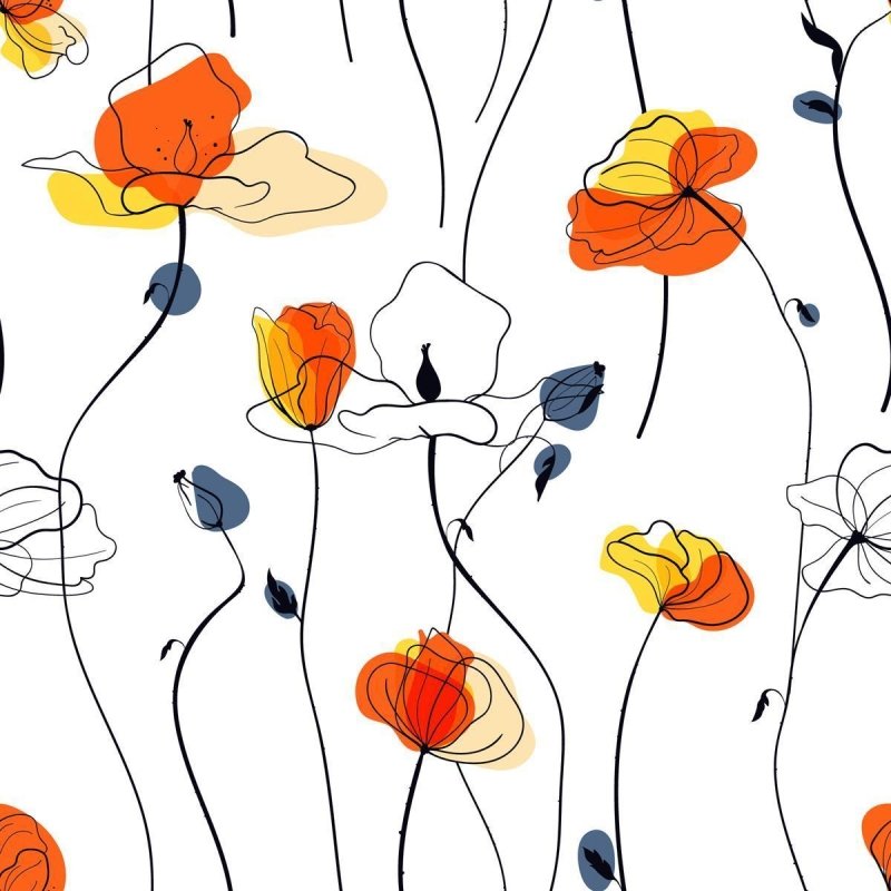 Papel de Parede Adesivo Flores Sobre o Branco N09071 - Papel na Parede