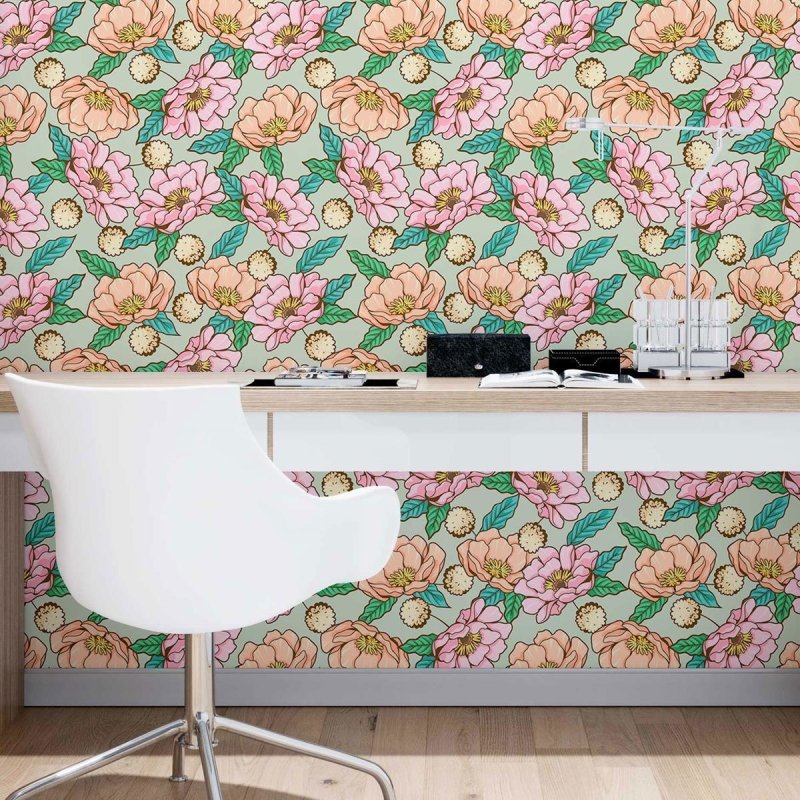 Papel de Parede Adesivo Flores Tropicais N09066 - Papel na Parede