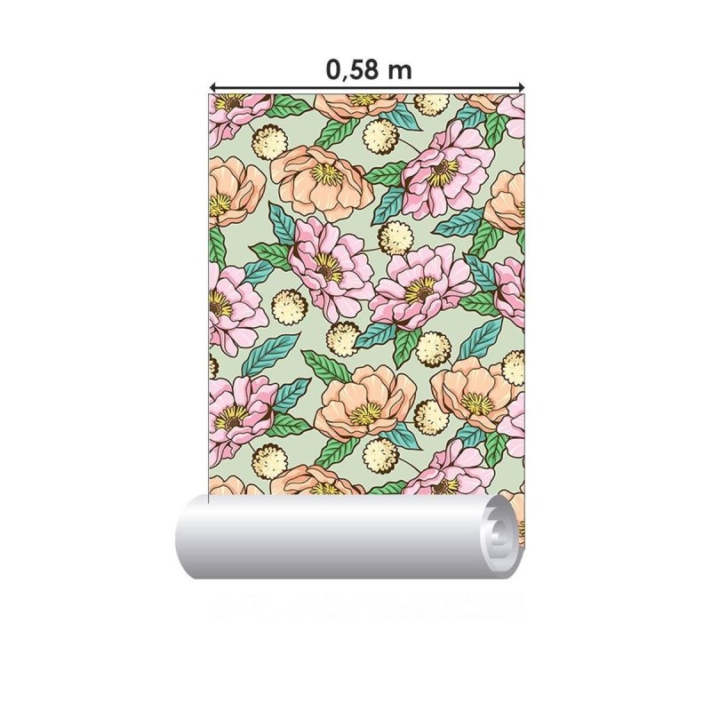 Papel de Parede Adesivo Flores Tropicais N09066 - Papel na Parede
