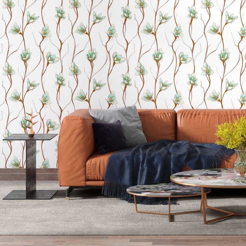 Papel de Parede Adesivo Flores verticais N08204 - Papel na Parede