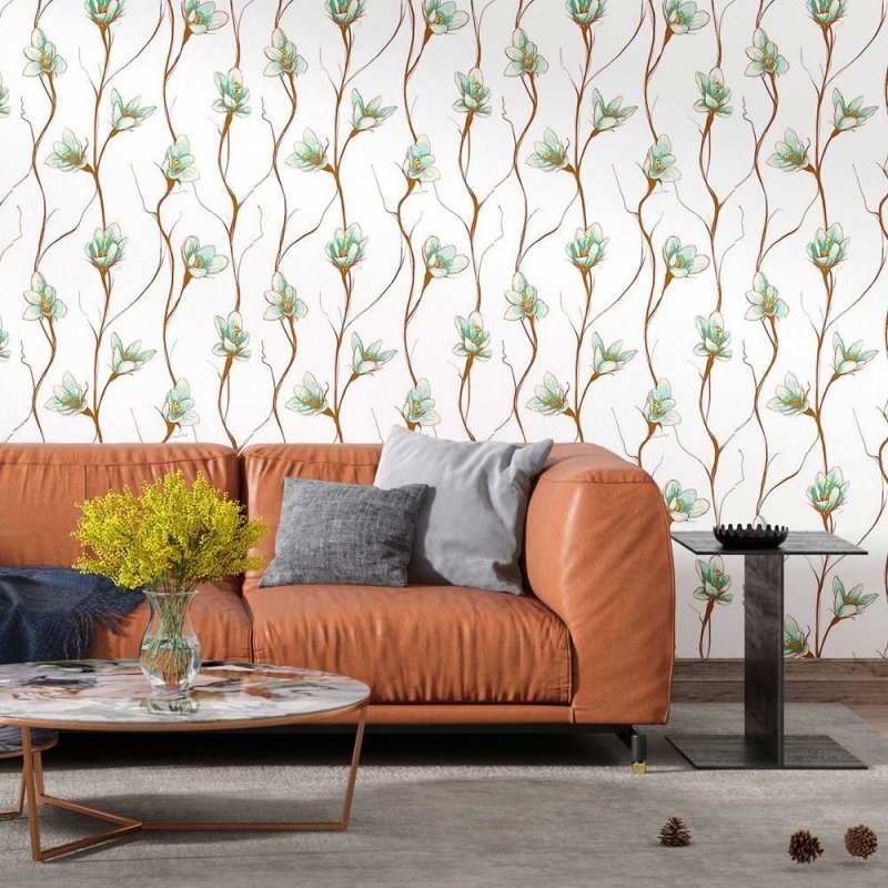 Papel de Parede Adesivo Flores verticais N08204 - Papel na Parede