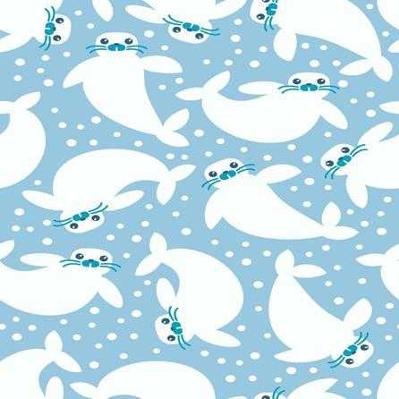 Papel de Parede Adesivo Foca Azul 1404 - Papel na Parede