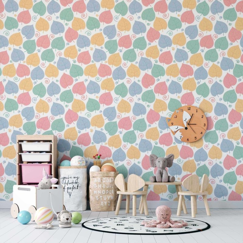 Papel de Parede Adesivo Folha Infantil N02104 - Papel na Parede