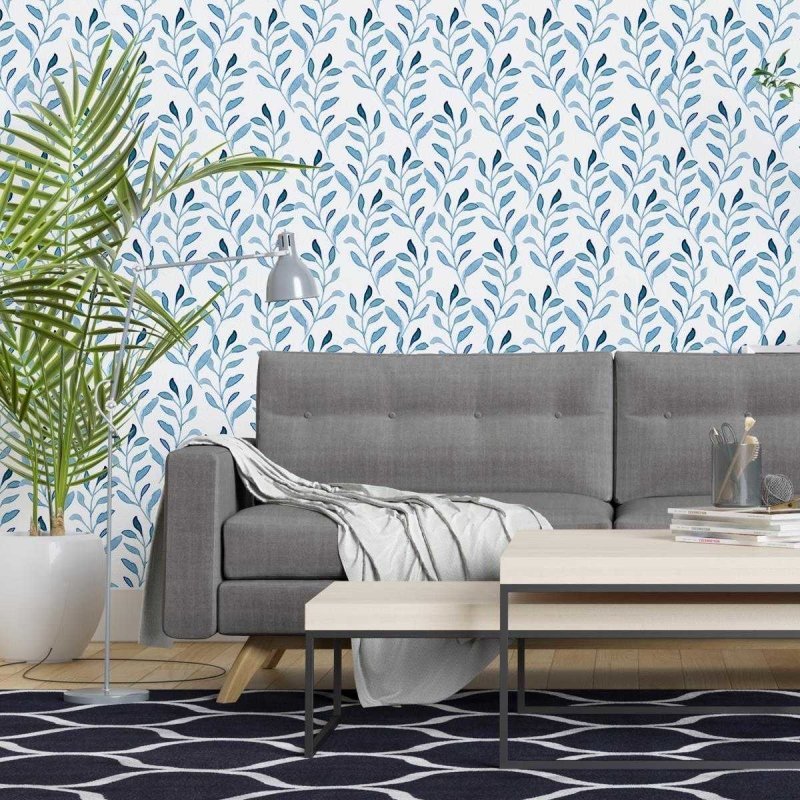 Papel de Parede Adesivo Folhagem Tropical Aquarela N04172 - Papel na Parede