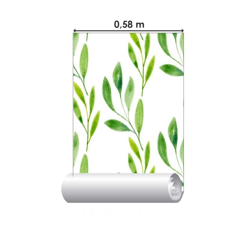 Papel de Parede Adesivo Folhagem Tropical Aquarela N04173 - Papel na Parede