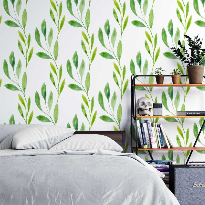 Papel de Parede Adesivo Folhagem Tropical Aquarela N04173 - Papel na Parede