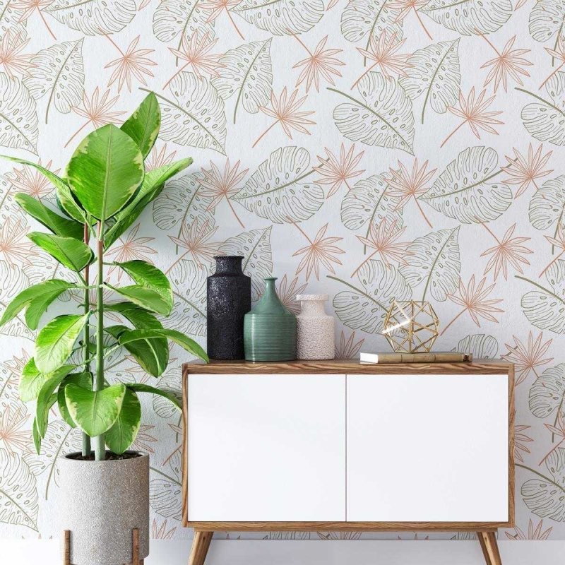 Papel de Parede Adesivo Folhagem Tropical N04226 - Papel na Parede