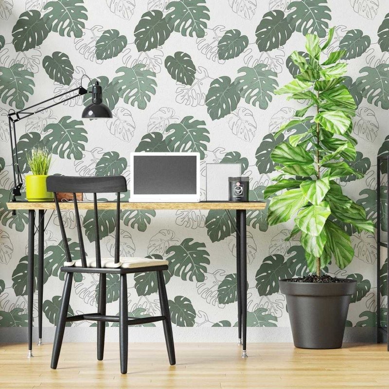 Papel de Parede Adesivo Folhagem Tropical N04260 - Papel na Parede