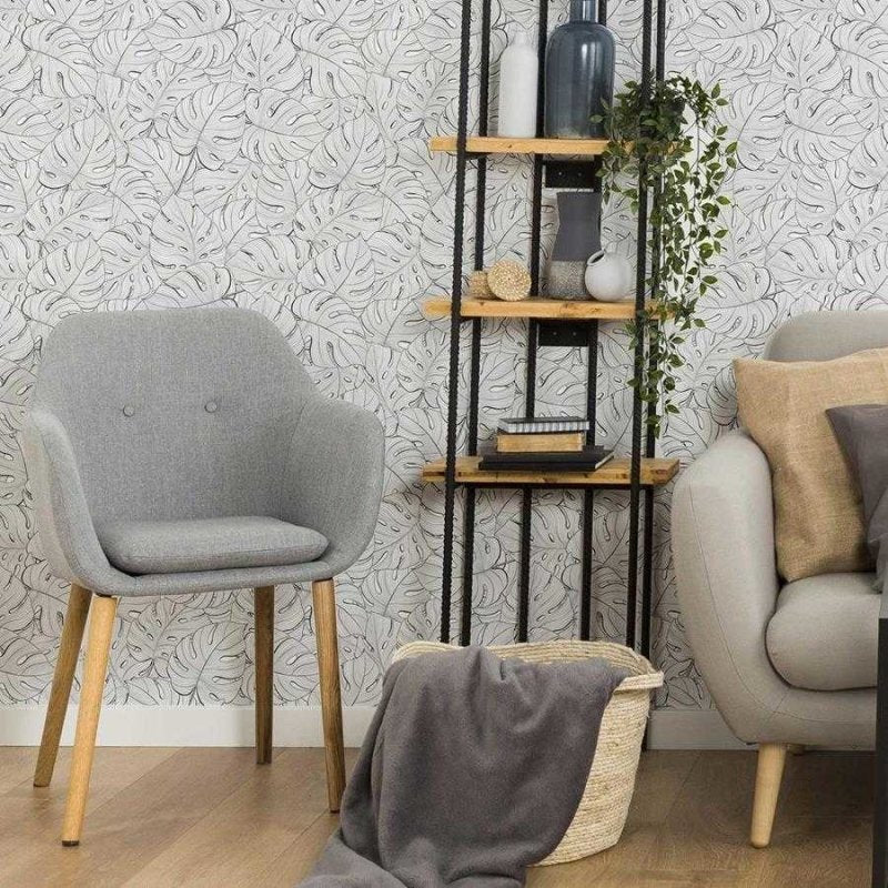 Papel de Parede Adesivo Folhagem Tropical N06117 - Papel na Parede