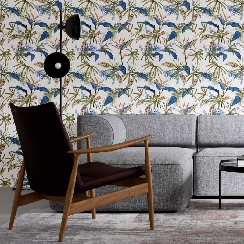 Papel de Parede Adesivo Folhagem Tropical N09096 - Papel na Parede