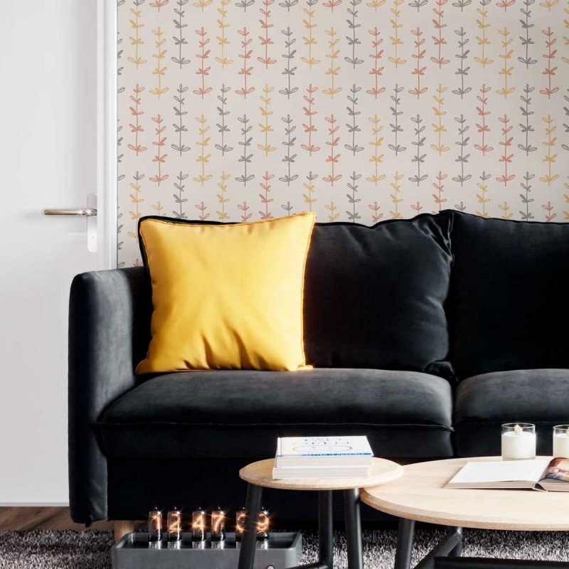 Papel de Parede Adesivo Folhas Abstratas Minimalistas N09036 - Papel na Parede