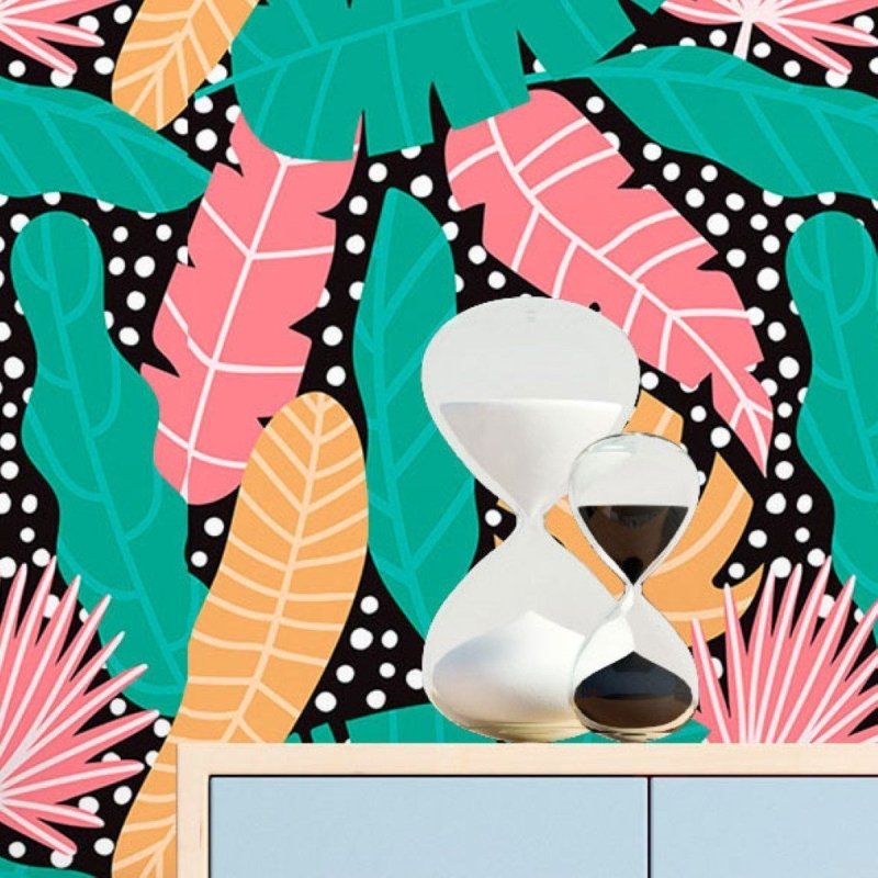 Papel de Parede Adesivo Folhas Abstratas N016037 - Papel na Parede