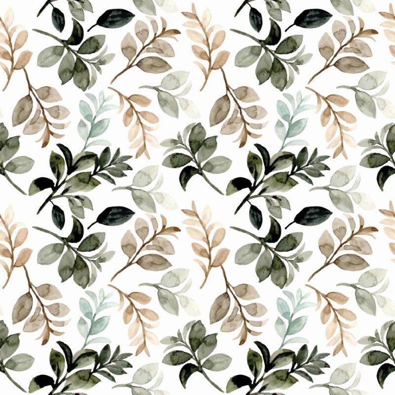 Papel de Parede Adesivo Folhas Aquarela N015200 - Papel na Parede