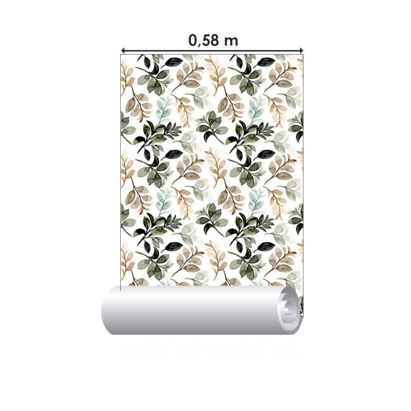 Papel de Parede Adesivo Folhas Aquarela N015200 - Papel na Parede