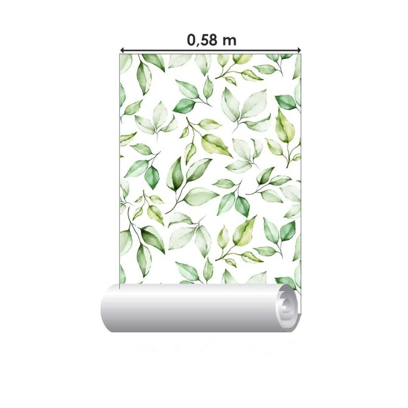 Papel de Parede Adesivo Folhas Aquarela N06112 - Papel na Parede