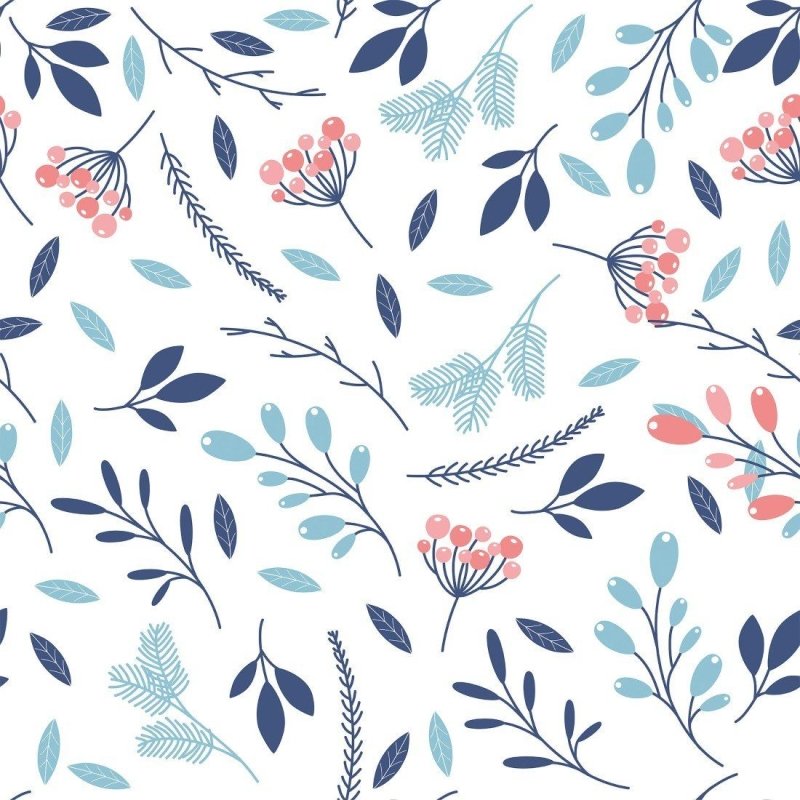 Papel de Parede Adesivo Folhas Azul N015211 - Papel na Parede