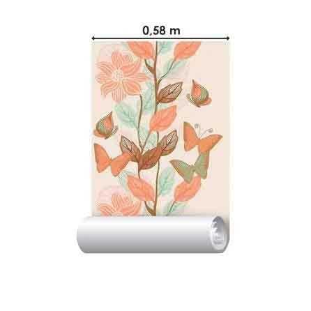 Papel de Parede Adesivo Folhas Bege 817166323 - Papel na Parede