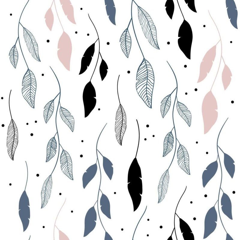 Papel de Parede Adesivo Folhas Coloridas Delicadas N03091 - Papel na Parede