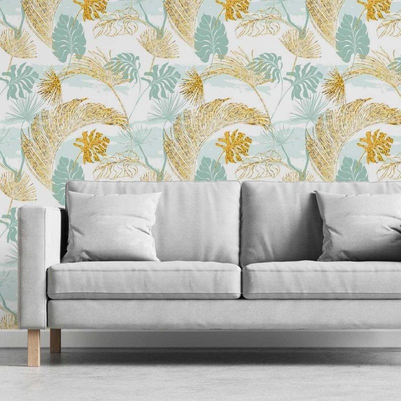 Papel de Parede Adesivo Folhas Coloridas N03080 - Papel na Parede