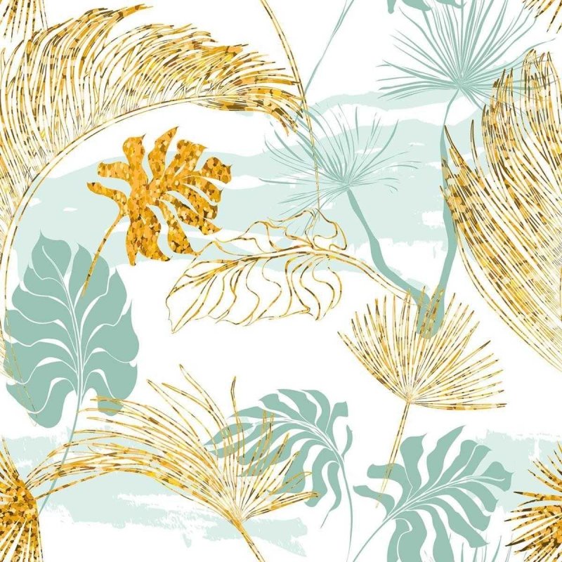 Papel de Parede Adesivo Folhas Coloridas N03080 - Papel na Parede