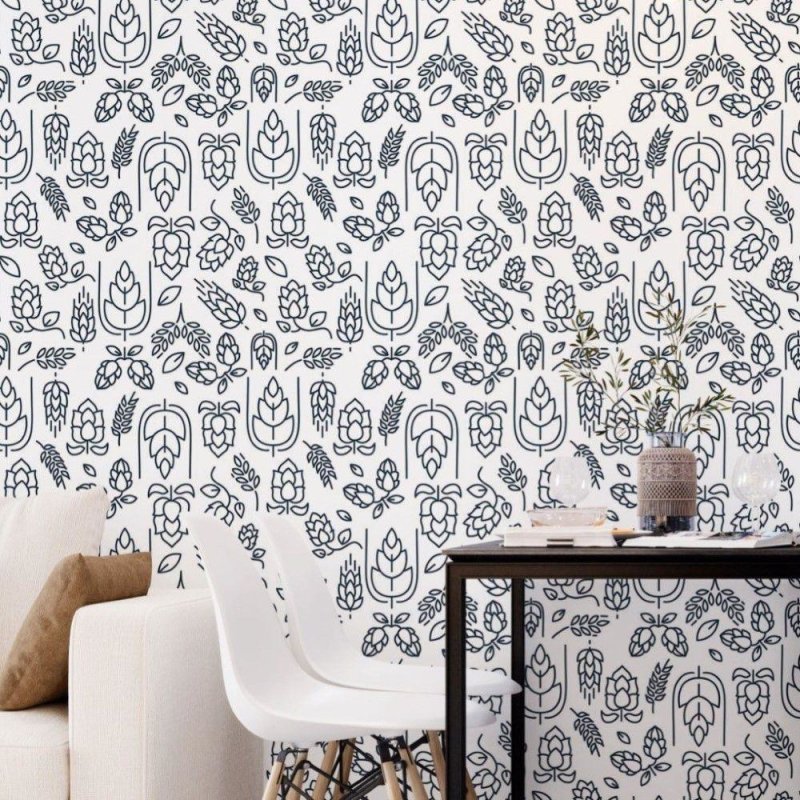 Papel de Parede Adesivo Folhas Colorir N018126 - Papel na Parede