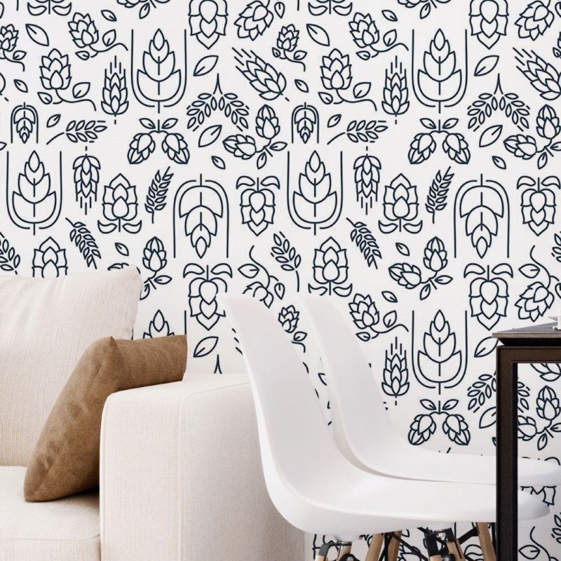 Papel de Parede Adesivo Folhas Colorir N018126 - Papel na Parede
