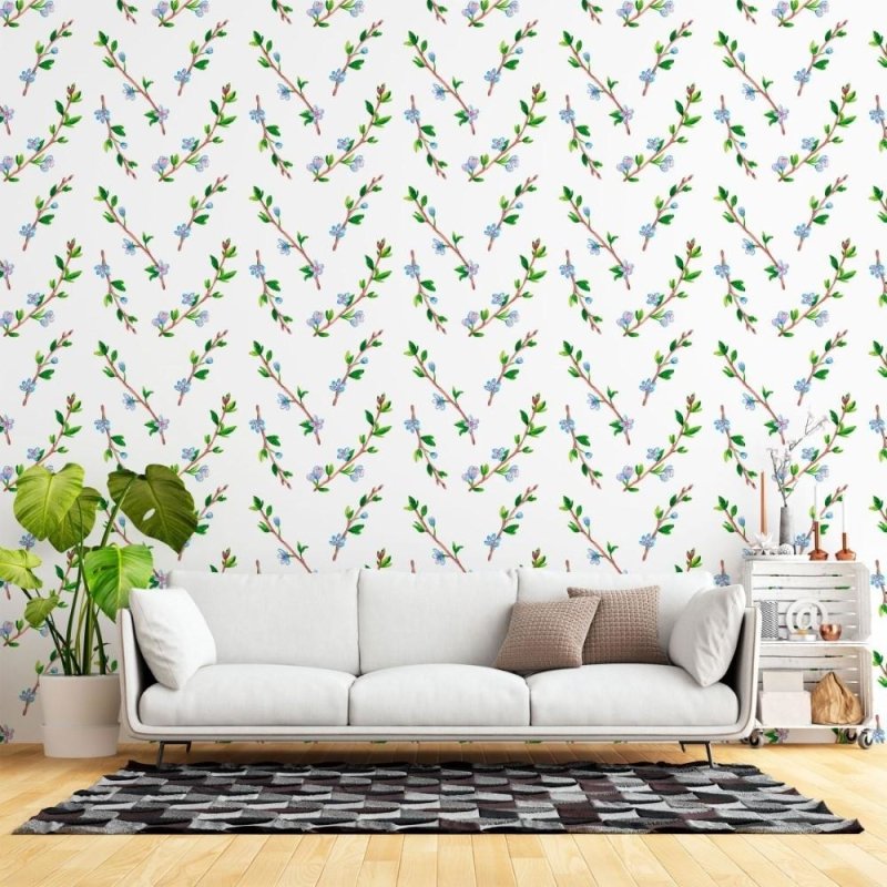 Papel de Parede Adesivo Folhas e Flores N015052 - Papel na Parede