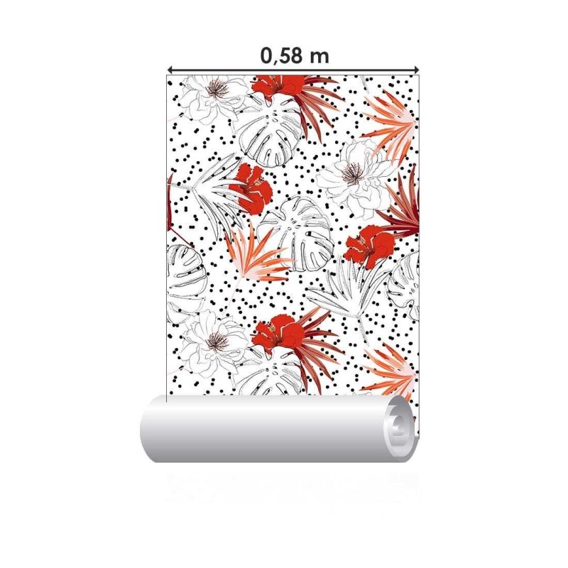 Papel de Parede Adesivo Folhas e Flores N03087 - Papel na Parede