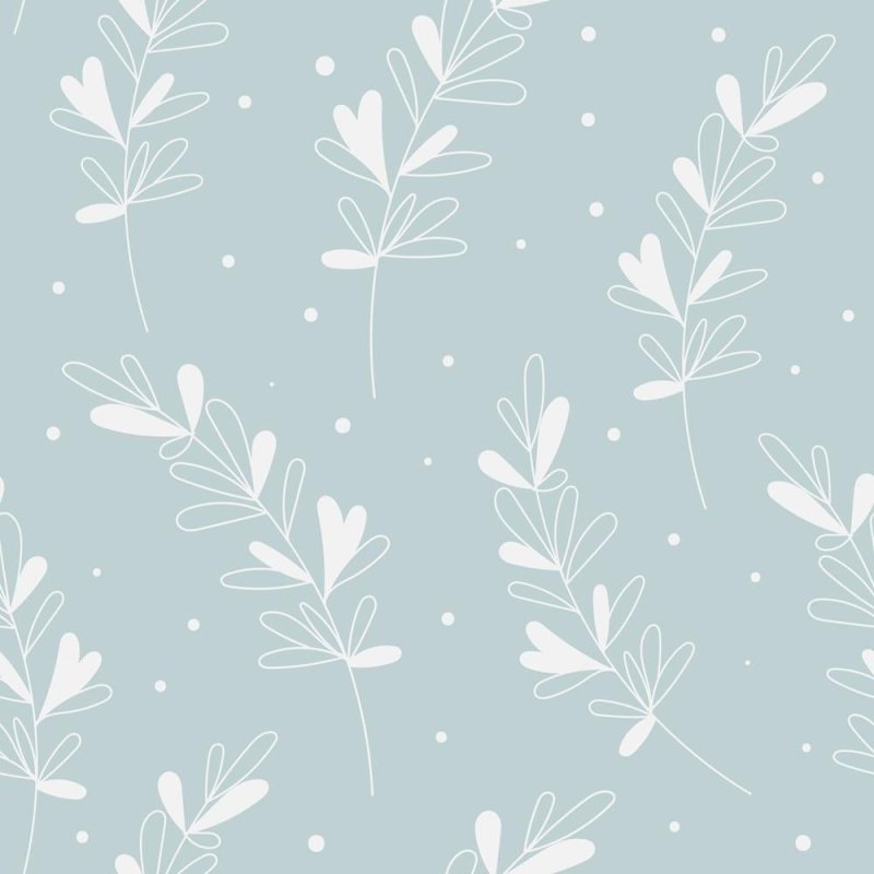 Papel de Parede Adesivo Folhas Minimalista Poá Azul N08068 - Papel na Parede