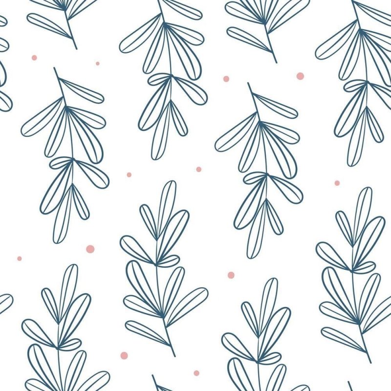 Papel de Parede Adesivo Folhas Minimalistas com Poá N08065 - Papel na Parede