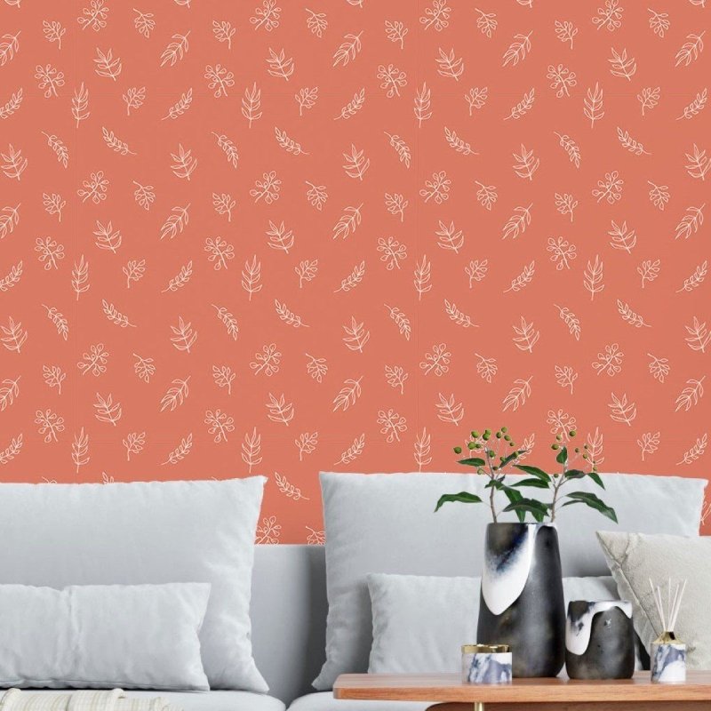 Papel de Parede Adesivo Folhas Minimalistas N016048 - Papel na Parede