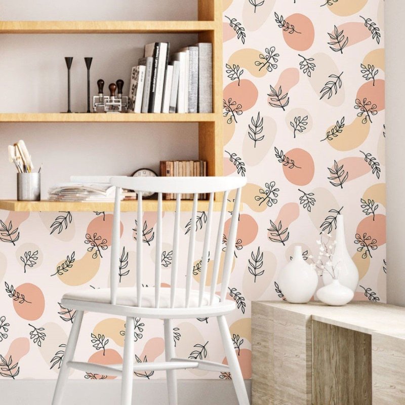 Papel de Parede Adesivo Folhas Minimalistas N016049 - Papel na Parede