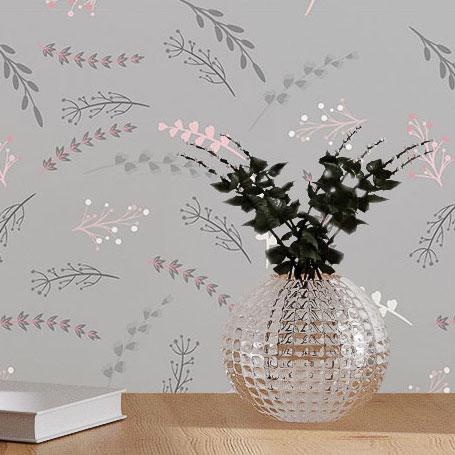 Papel de Parede Adesivo Folhas Minimalistas N017064 - Papel na Parede