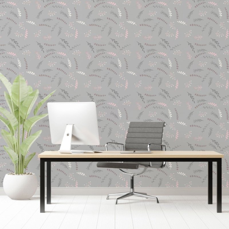 Papel de Parede Adesivo Folhas Minimalistas N017064 - Papel na Parede