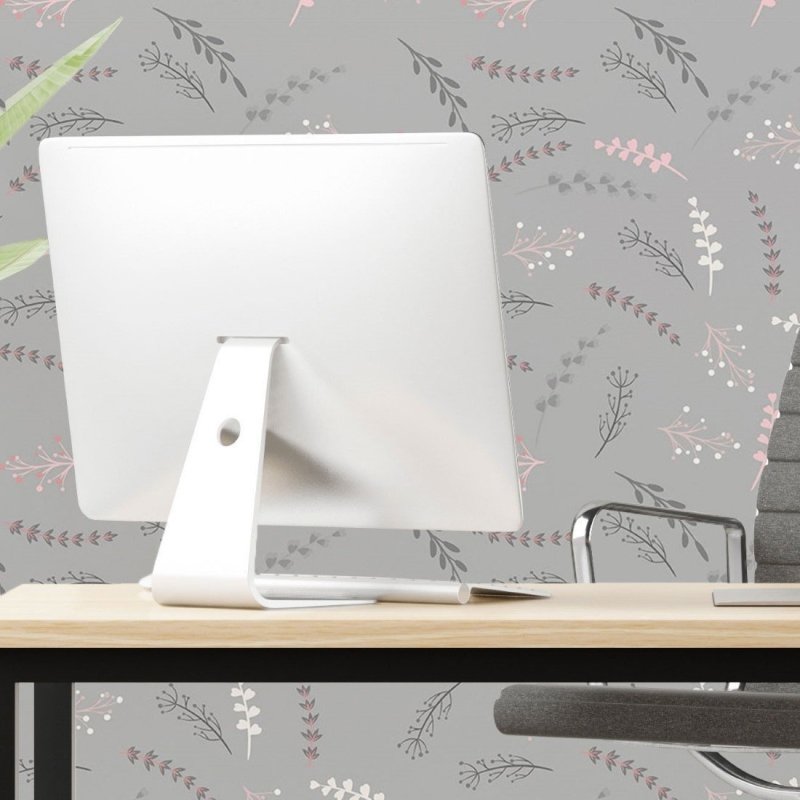 Papel de Parede Adesivo Folhas Minimalistas N017064 - Papel na Parede