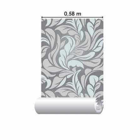 Papel de Parede Adesivo Folhas Modernas Cinza 5530 - Papel na Parede