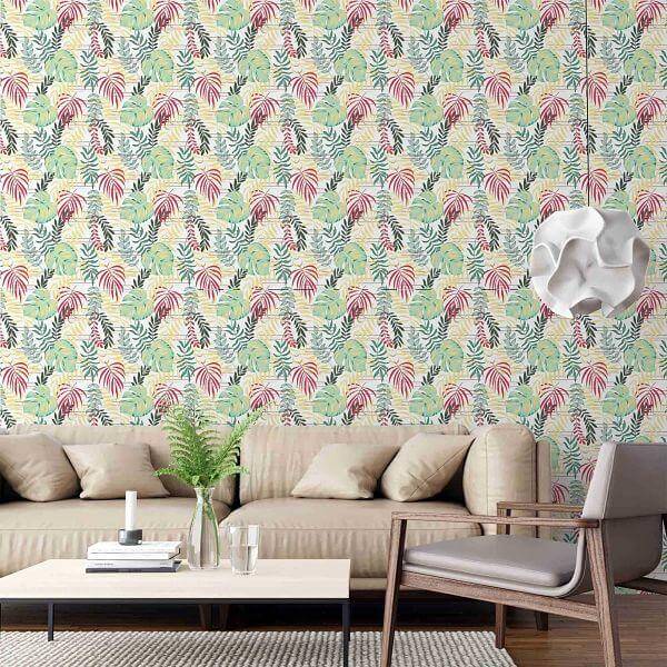 Papel de Parede Adesivo Folhas N2071 - Papel na Parede