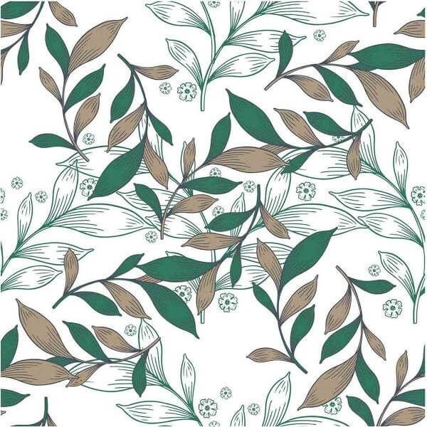 Papel de Parede Adesivo Folhas N283D - Papel na Parede