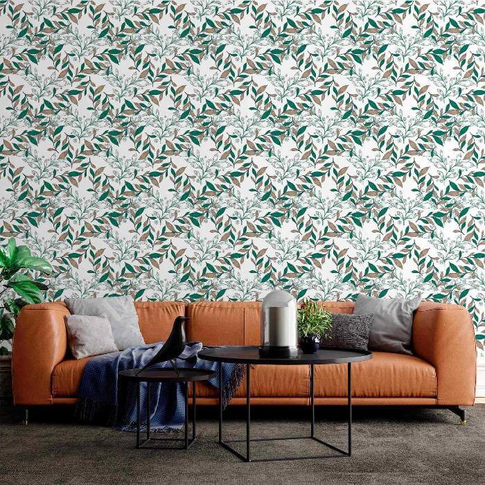 Papel de Parede Adesivo Folhas N283D - Papel na Parede