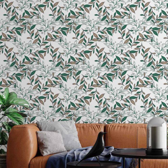 Papel de Parede Adesivo Folhas N283D - Papel na Parede