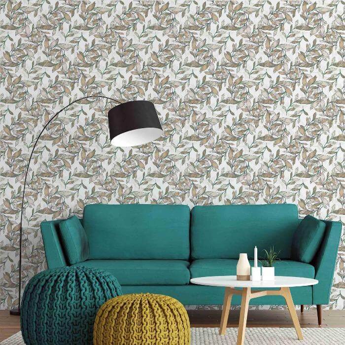 Papel de Parede Adesivo Folhas N283G - Papel na Parede
