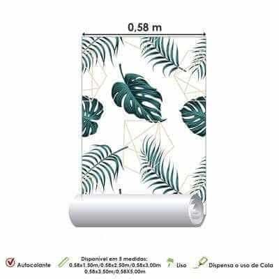 Papel de Parede Adesivo Folhas N292 - Papel na Parede