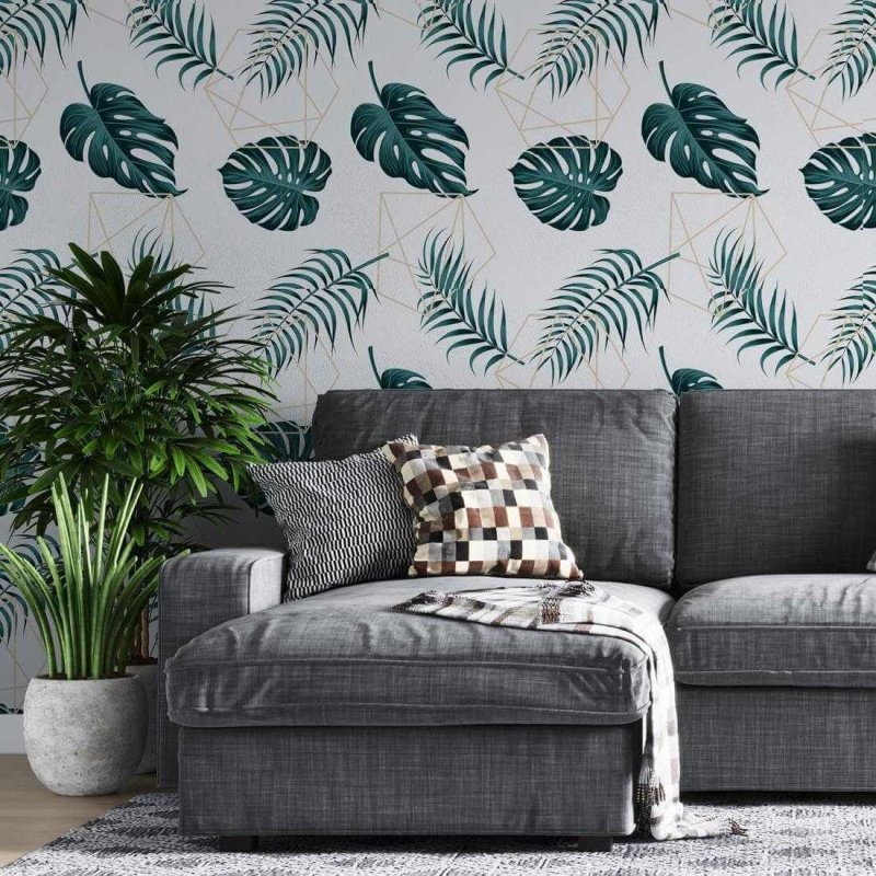Papel de Parede Adesivo Folhas N292 - Papel na Parede