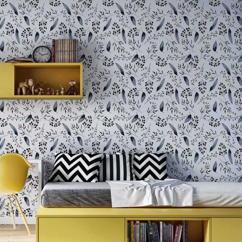 Papel de Parede Adesivo Folhas N620 - Papel na Parede