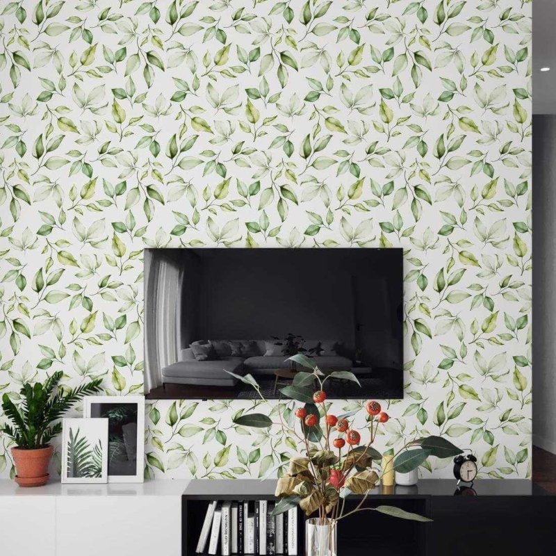 Papel de Parede Adesivo Folhas N840 - Papel na Parede