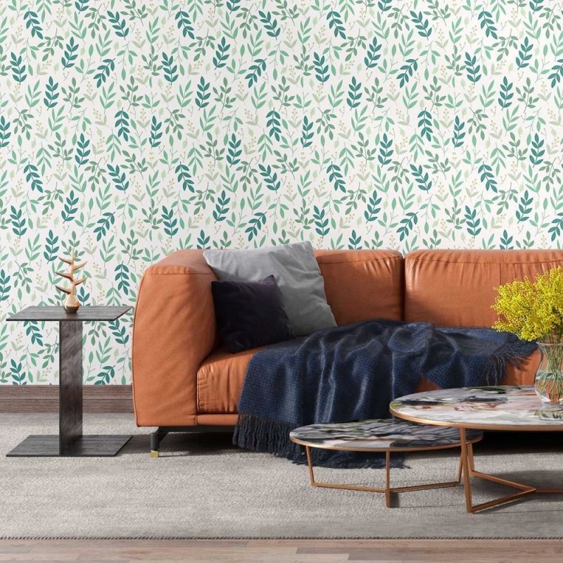 Papel de Parede Adesivo Folhas pastéis N08208 - Papel na Parede