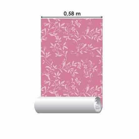 Papel de Parede Adesivo Folhas Rosas 1207 - Papel na Parede