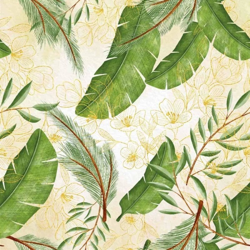 Papel de Parede Adesivo Folhas Tropicais N015199 - Papel na Parede